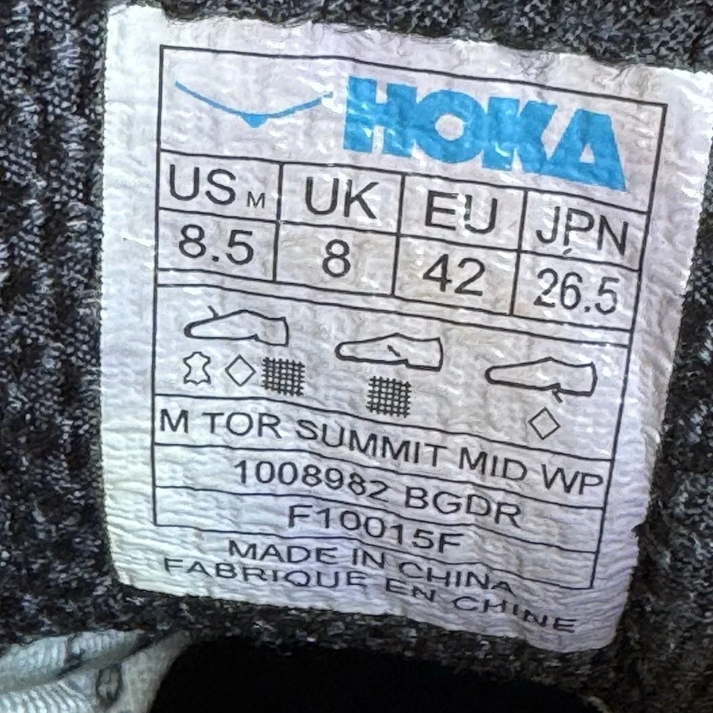 Size 8.5 - Hoka One One Tor Summit Mid WP Mens Brown Golden Rod Hiking Boots
